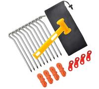 PURPLELILY Piquets de tente de camping en fer de type lourd, durables, résistants à la rouille, piquets de sol pour la plage ou la montagne, piquets résistants aux intempéries