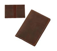 PURPLELILY Porte-cartes vintage pour homme en cuir synthétique avec fente pour permis de conduire pour organiseurs de cartes de navetteurs, marron, 7.8x1.5x10.8cm /3.07x0.59x4.25in, 8 cartes