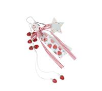 PURPLELILY Porte-clés contemporain en forme de nœud en forme de fraise pour sac, accessoire de voyage compact et léger en résine, C