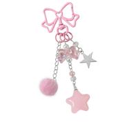 PURPLELILY Porte-clés élégant en forme de cœur avec nœud en forme d'étoile - Accessoire pratique pour sac - Décoration de sacs tendance pour étudiants et amateurs de mode, C