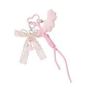 PURPLELILY Porte-clés en forme de cœur en corde à suspendre - Ornements en peluche - Chaînes de voiture - Pendentif de sac - Porte-clés pour décorations en peluche - Joli porte-clés en forme de cœur