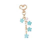 PURPLELILY Porte-clés tendance en métal avec perles - Pour étudiants et nouveaux arrivants - Fermoir en forme de cœur - Accessoire de mode, Love Buckle Bleu