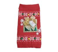 PURPLELILY Pull pour animal de compagnie sur le thème de Noël avec nœud pour festival, réunion de famille, costume pour animaux domestiques, chats, chiens, vacances, fournitures de fête, vêtements