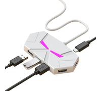 PURPLELILY Répartiteur USB 2.0 7 ports USB Adaptateur USB avec transfert de données rapide et stable Câble blindé Type C Port de charge Extenseur USB