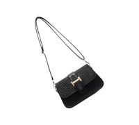 PURPLELILY Sac à bandoulière en cuir synthétique pour femme - Élégant - Tendance - À paillettes - Simple - Petit carré - En cuir synthétique, Noir