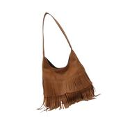 PURPLELILY Sac à bandoulière pour femme avec pompons, sac à main élégant, grande capacité, sac à bandoulière rétro pour le shopping, les trajets quotidiens pour femme, marron, One Size