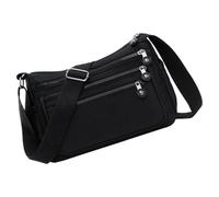 PURPLELILY Sac à bandoulière pour femme, sac à main à bandoulière, sac à main tendance, poches tendance, multi-poches, cadeaux, sacs à main en nylon imperméable, Noir