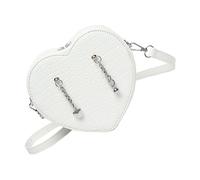 PURPLELILY Sac à bandoulière tendance en cuir PU avec chaîne, idéal pour le shopping et les événements sociaux, sac à main de rue, blanc, One Size