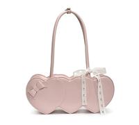PURPLELILY Sac à main en cuir PU avec motif cœur d'inspiration coréenne pour femme, sac à main tendance pour aisselles, sac à bandoulière élégant en cuir PU, a