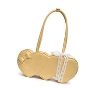 PURPLELILY Sac à main en cuir PU avec motif cœur d'inspiration coréenne pour femme, sac à main tendance pour aisselles, sac à bandoulière élégant en cuir PU, jaune