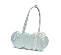 PURPLELILY Sac à main en cuir PU avec motif cœur d'inspiration coréenne pour femme, sac à main tendance pour aisselles, sac à bandoulière élégant en cuir PU, Vert