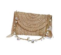 PURPLELILY Sac à main tissé multi-compartiments léger pour le travail ou les voyages Tissu naturel solide Sac à main pour femme, b, One Size