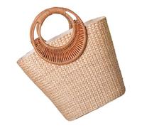 PURPLELILY Sac de paille élégant tissé à la main pour femme - Poignée supérieure élégante - Sac à main élégant - Paille quotidienne - Vacances pour voyage, Chapeau en paille tissée, One Size