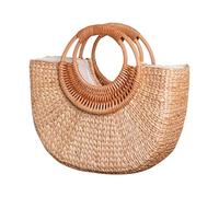 PURPLELILY Sac de paille élégant tissé à la main pour femme - Poignée supérieure élégante - Sac à main élégant - Paille quotidienne - Vacances pour voyage, a, One Size