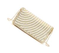 PURPLELILY Sac de soirée élégant pour femme avec chaîne amovible et perles - Sac à main en strass - Épaule pour mariage - Strass - Perles de soirée - Sac à main pour banquet et fête, b, One Size