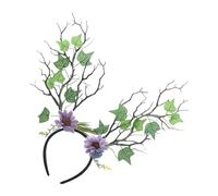 PURPLELILY Serre-tête fait à la main en bois de bois de bois de cerf pour Halloween, cosplay, accessoire de fantaisie, serre-tête marron