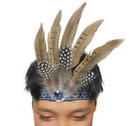 PURPLELILY Serre-tête unique à plumes - Accessoire de costume ethnique - Accessoire de costume ethnique pour festivals de musique, rassemblements, célébrations de mariage - Ornement de cheveux