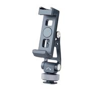 PURPLELILY Support à clip en aluminium avec griffe froide, adaptateur de support de téléphone portable, support de trépied réglable pour téléphone portable, résistant aux chocs, support de smartphone