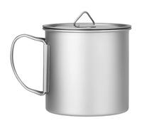 PURPLELILY Tasse à café de camping avec couvercle pour la cuisson de l'eau potable, équipement de cuisine en plein air, ustensiles de cuisine, boissons touristiques, tasse de voyage en plein air