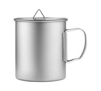 PURPLELILY Tasse à café de camping avec couvercle pour la cuisson de l'eau potable, équipement de cuisine en plein air, ustensiles de cuisine, boissons touristiques, tasse de voyage en plein air