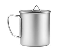 PURPLELILY Tasse à café de camping avec couvercle pour la cuisson de l'eau potable, équipement de cuisine en plein air, ustensiles de cuisine, boissons touristiques, tasse de voyage en plein air