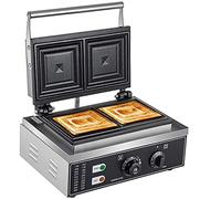 PurpleMinder Appareil à croque-monsieur professionnel 1500 W, 2 tranches, avec poignée refroidissante antiadhésive, température et temps réglables