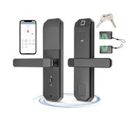 PurpleMinder Verrou de Porte à Empreinte Digitale - Serrure Intelligente Électronique avec Clé Biométrique et Clavier Numérique à Code, 4 piles AAA sèches (autonomie de 15 mois)