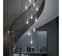Purpleq Led Escalier Moderne Goutte D'Eaupension Éclairage Pour Duplex Escalier Longuepensionpe, 8 Têtes
