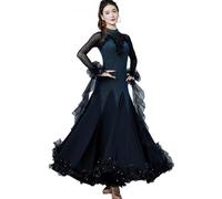 purpleq Moderne Valse Standard Ballroom Concours Robes Ballroom Tango Swing Rumba Cha Cha Robe de Costume de Danse Justaucorps de Latin Ballet Femme Robe Danse Classique,M