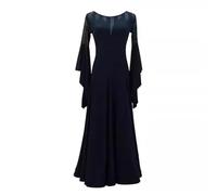 purpleq Robe de Danse de Salon pour Femmes Robe de Valse Moderne Vêtements de Danse Salsa Robe Swing Moderne Jupe Longue pour Bal et fête,Noir,XXL