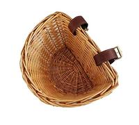 Purplert Panier de vélo pour enfant en osier tressé imperméable avec sangles en cuir