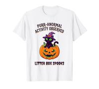 Purr-Anormal Activity Observed Litière Spooks Chat Noir T-Shirt