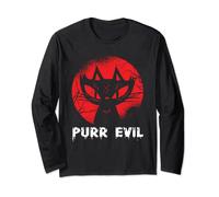 Purr Evil Halloween Chat effrayant pour amoureux des chats félins Manche Longue