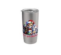 Purr-fect Dessin animé de Noël mignon chatons Gobelet isotherme en acier inoxydable double paroi