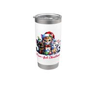 Purr-fect Dessin animé de Noël mignon chatons Gobelet isotherme en acier inoxydable double paroi