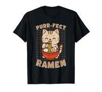 Purr-FECT Ramen Cat Manger Nouilles Kawaii Kitty T-Shirt