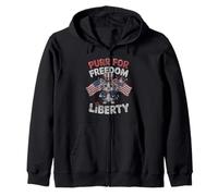 Purr For Freedom Chaton tenant des drapeaux américains étincelants Sweat à Capuche