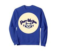 Purr Like You : Graphique Mignon Amoureux des Chats Sweatshirt, Unisexe pour Adultes, Bleu Royal, XXL