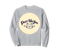 Purr Like You : Graphique Mignon Amoureux des Chats Sweatshirt, Unisexe pour Adultes, Gris Chiné, XL