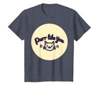 Purr Like You : Graphique Mignon Amoureux des Chats T-Shirt, Enfant, Bleu Chiné, 12 Ans