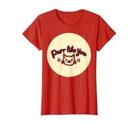 Purr Like You : Graphique Mignon Amoureux des Chats T-Shirt, Femme, Rouge, S