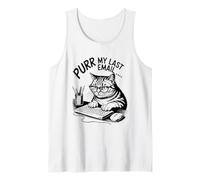 Purr My Last Email Funny Cat Office Humor Sarcastic Débardeur