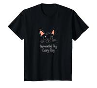 Purr-Perfect Day Every Day Cat Lover Citation T-Shirt, Enfant, Noir, 4 Ans
