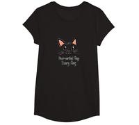 Purr-Perfect Day Every Day Cat Lover Citation T-Shirt, Fille, Noir, XS