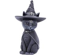 Purrah Figurine Chat Occulte Chapeau De Sorcière Noir 13,5 Cm