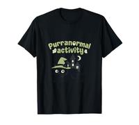 Purranormal Activity Witch Cat Hanted Halloween Design T-Shirt