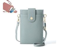 Purrcase 2025 New Women's Ultra-Slim Vertical Phone Wallet, Crossbody Bag with Card Slots and Pockets (Light blue)