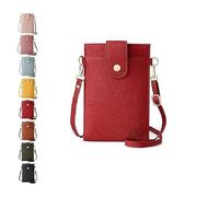 Purrcase 2025 Women's Ultra-Slim Vertical Phone Wallet, Crossbody Bag With Card Slots And Pockets(Red)