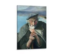 PURRCOCO Poster de peintre Tivadar Kosztka Csontvary de vieux pêcheur, décoration d'intérieur, art mural, impression de peinture décorative 40 x 60 cm