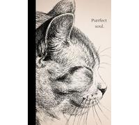 PURRFECT SOUL.: Writing Notebook, School, Work Notebook, Gift, Cat Notebook, Gift for Cat Lover, Elegant, Minimalist Style